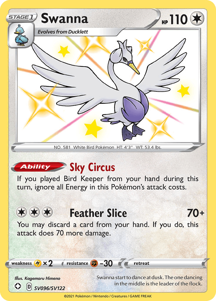 Swanna — Shining Fates Shiny Vault #SV096