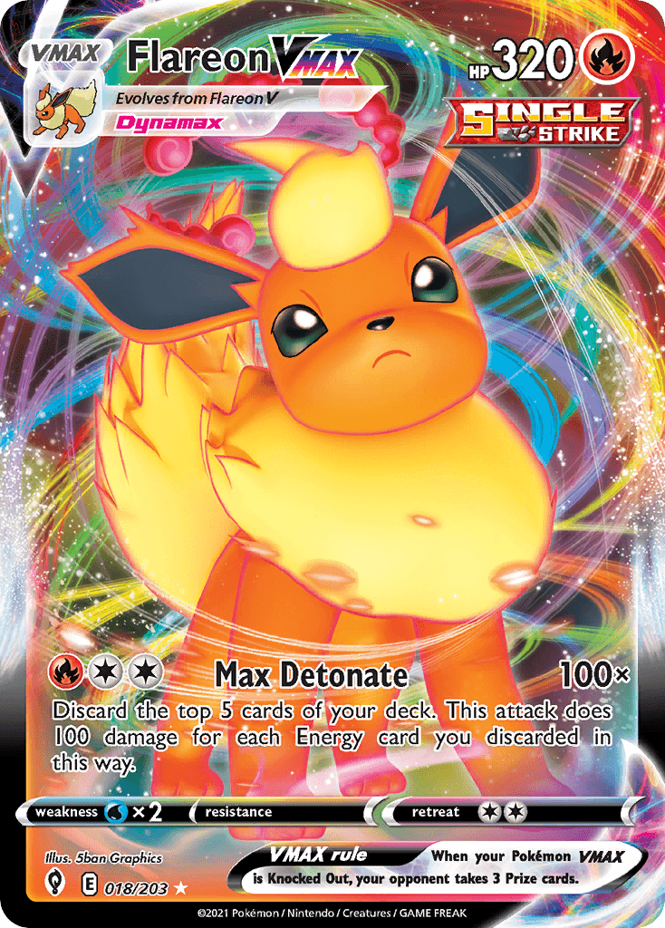 Flareon VMAX — Evolving Skies #18