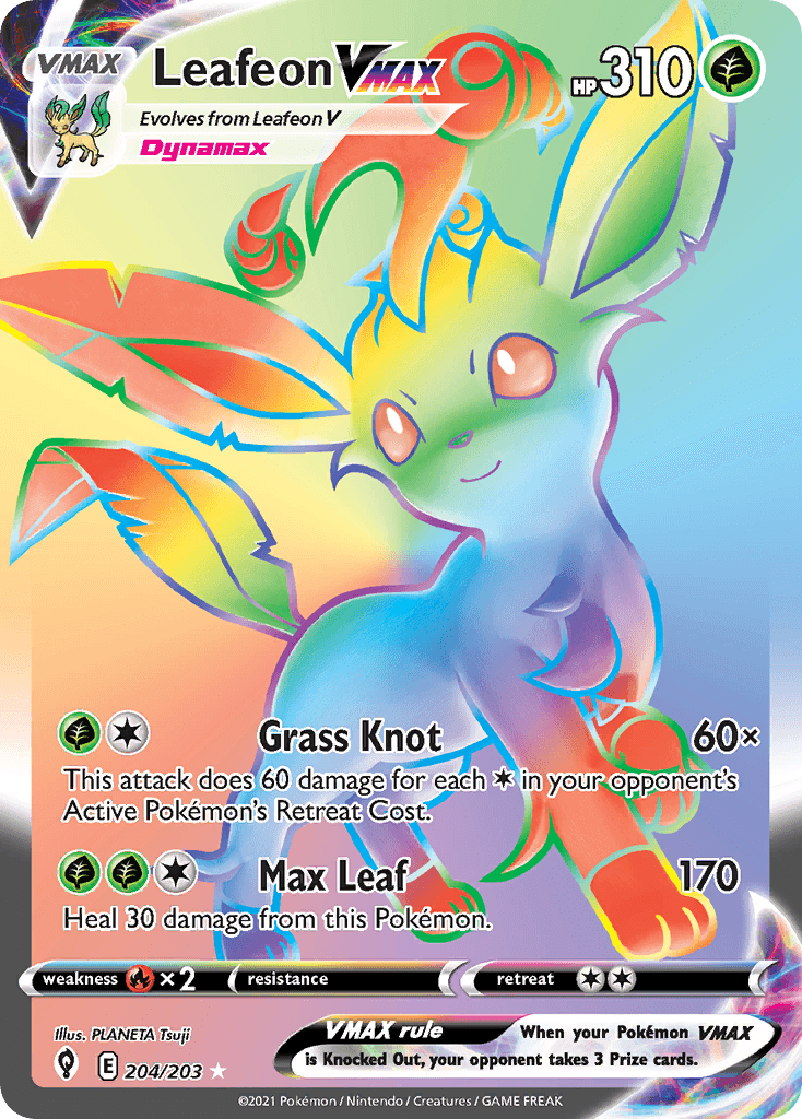 Leafeon VMAX — Evolving Skies #204