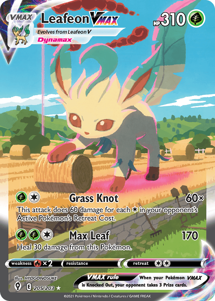 Leafeon VMAX — Evolving Skies #205