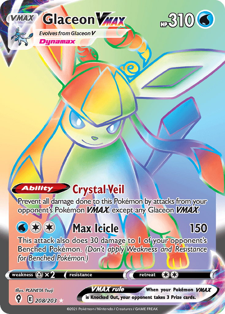 Glaceon VMAX — Evolving Skies #208