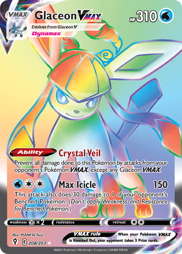 Glaceon VMAX — Evolving Skies #208