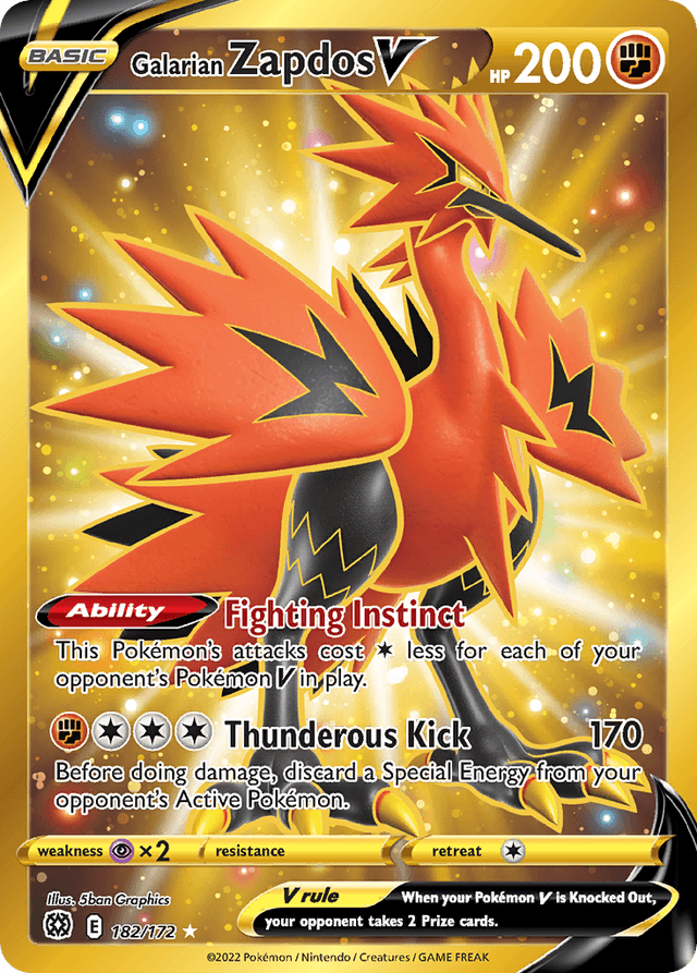 Galarian Zapdos V — Brilliant Stars #182