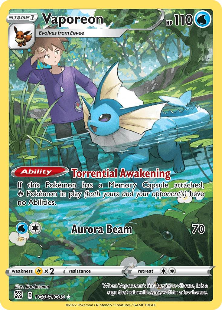 Vaporeon — Brilliant Stars Trainer Gallery #TG02
