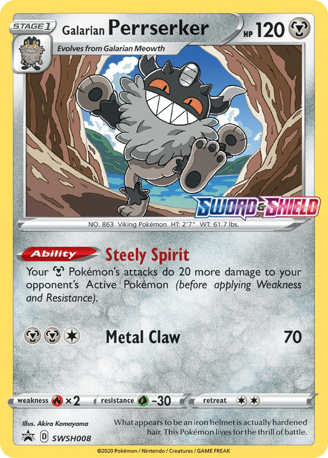 Galarian Perrserker — SWSH Black Star Promos #SWSH008