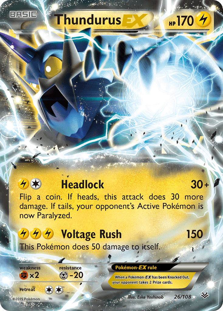 Thundurus-EX — Roaring Skies #26