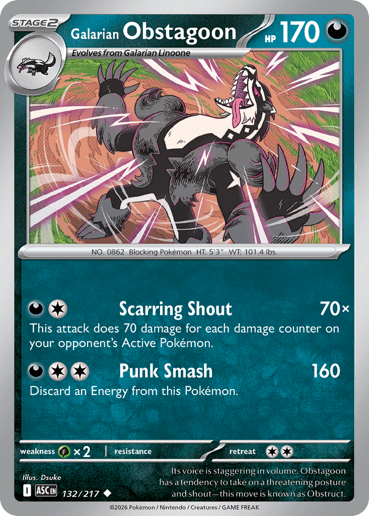 Galarian Obstagoon — Ascended Heroes #132