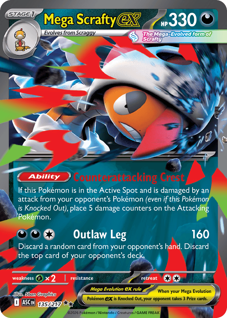 Mega Scrafty ex — Ascended Heroes #135