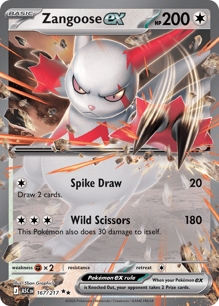 Zangoose ex — Ascended Heroes #167