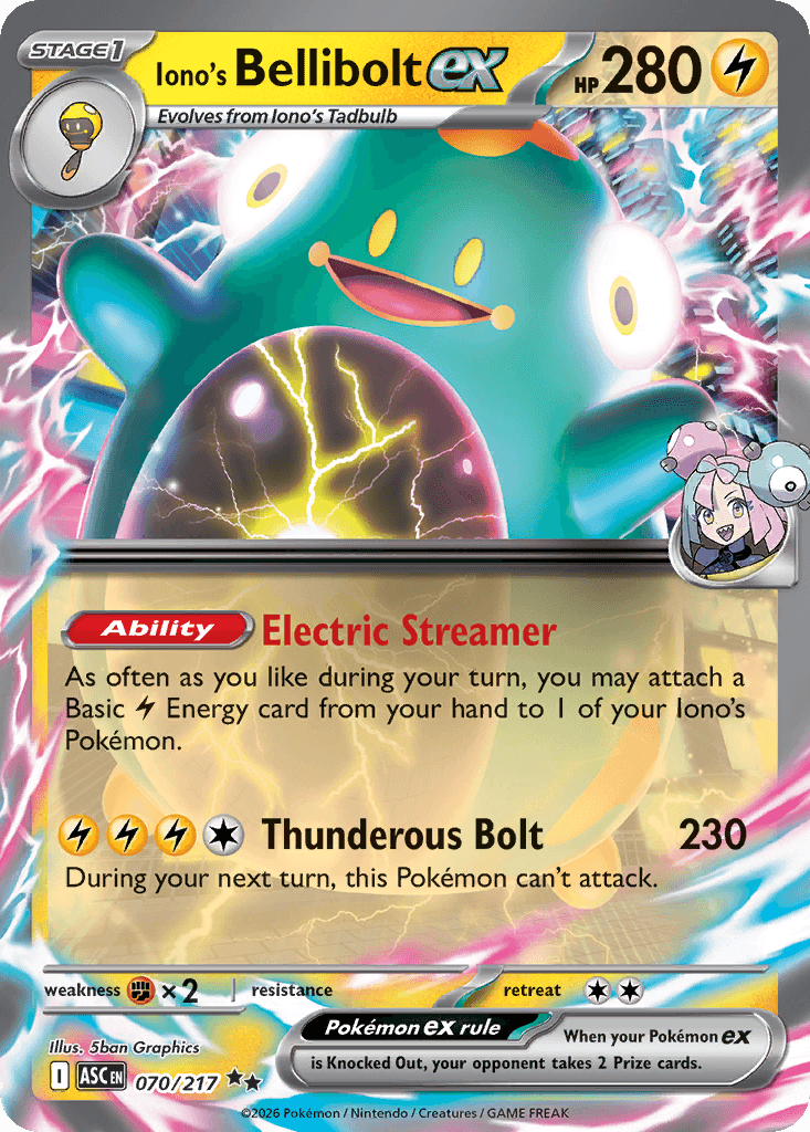 Iono's Bellibolt ex — Ascended Heroes #70