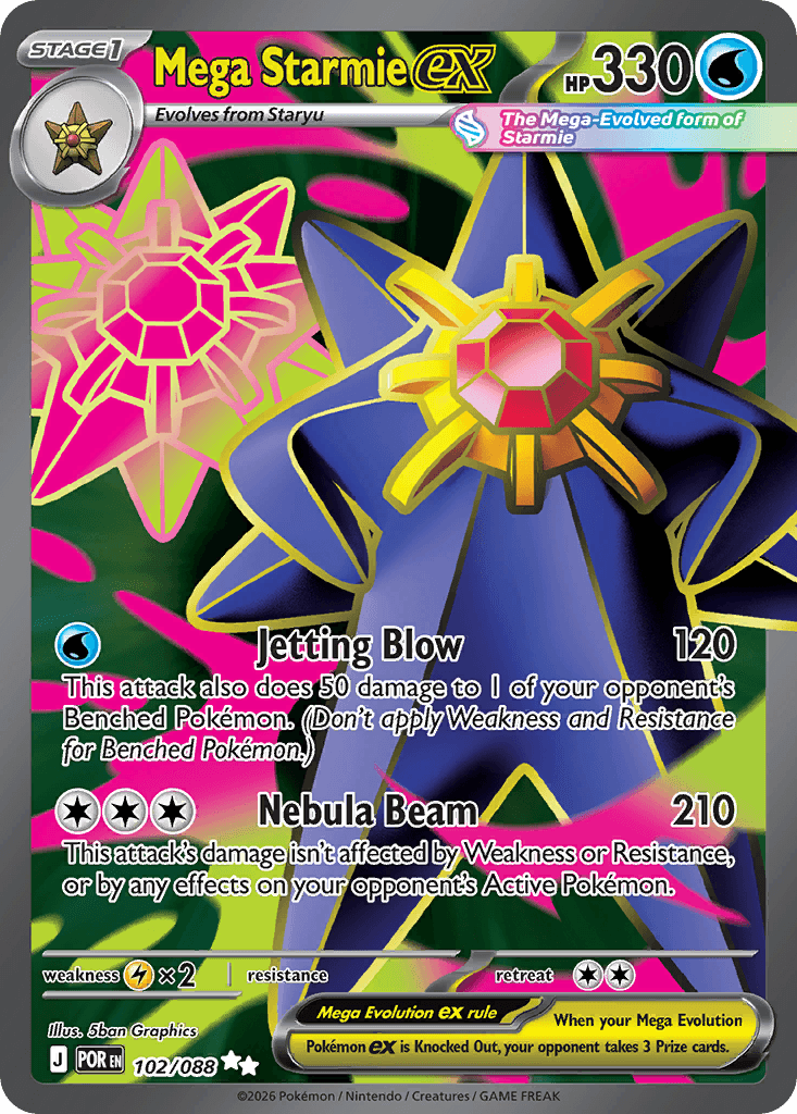 Mega Starmie ex — Perfect Order #102