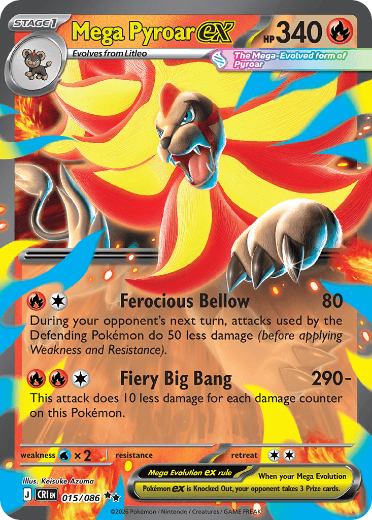 Mega Pyroar ex — Chaos Rising #15