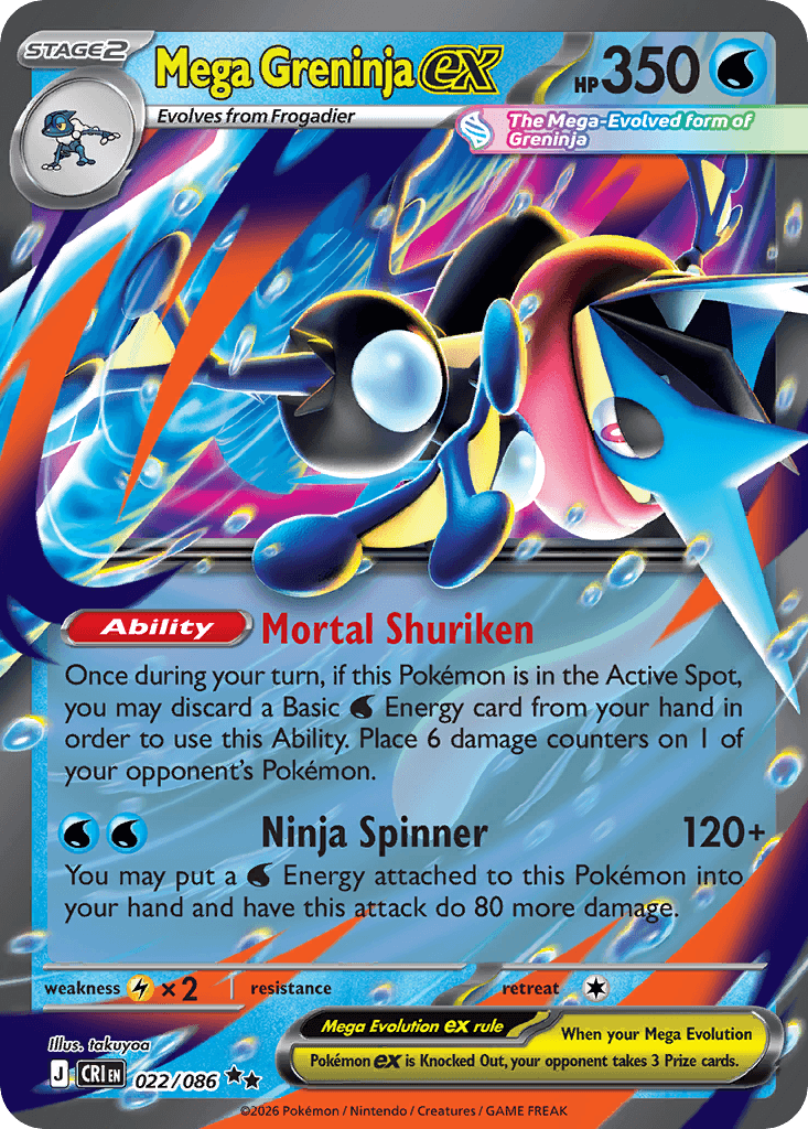 Mega Greninja ex — Chaos Rising #22