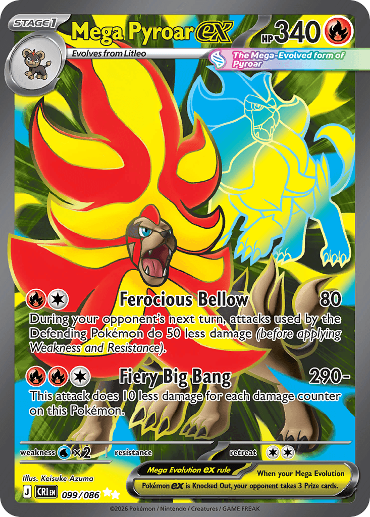 Mega Pyroar ex — Chaos Rising #99
