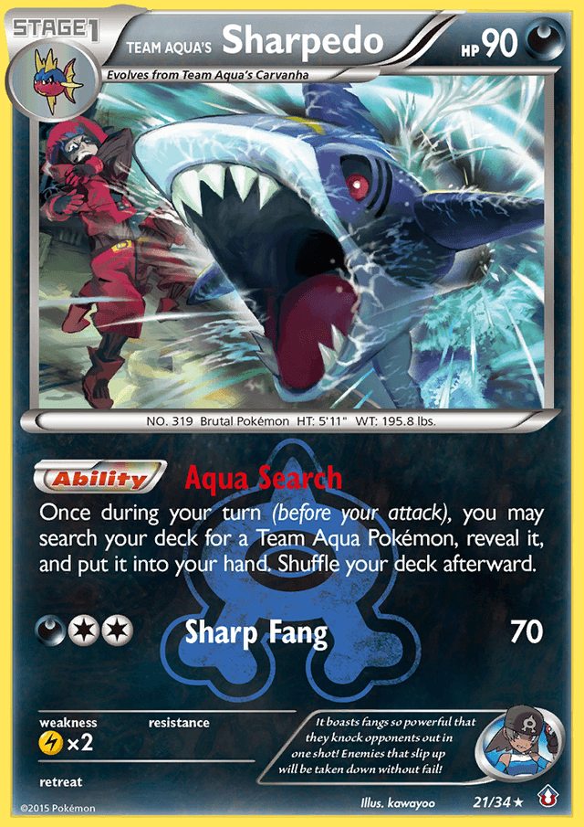 Team Aqua's Sharpedo — Double Crisis #21
