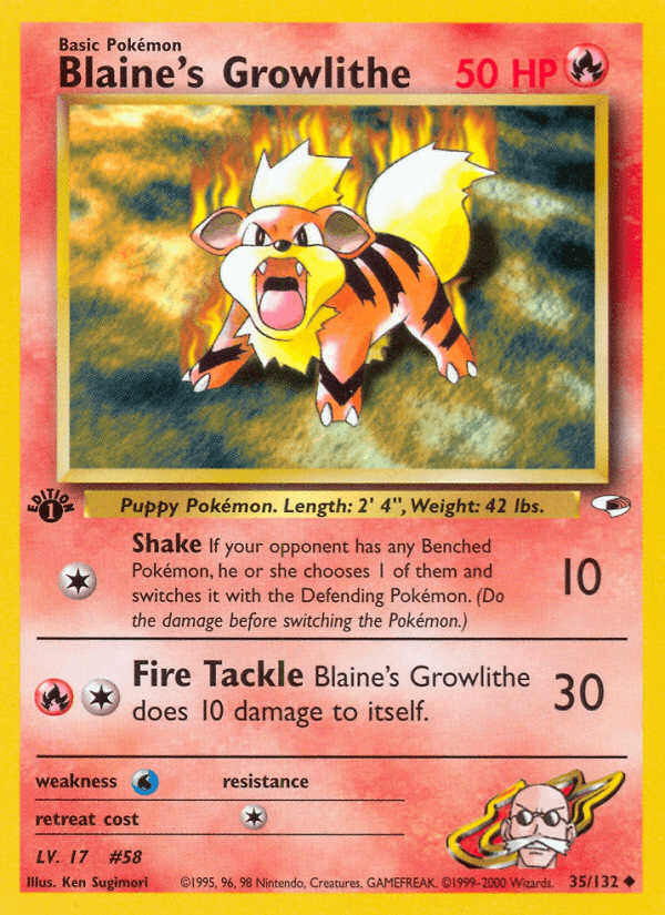 Blaine's Growlithe — Gym Heroes #35