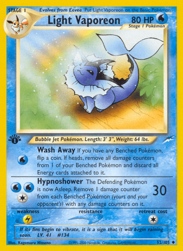 Light Vaporeon — Neo Destiny #52