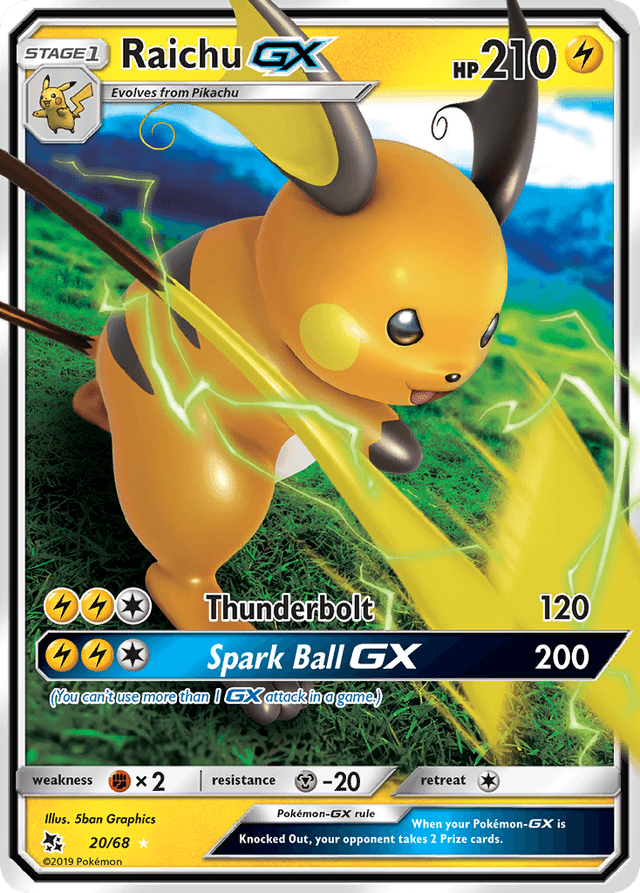 Raichu-GX — Hidden Fates #20