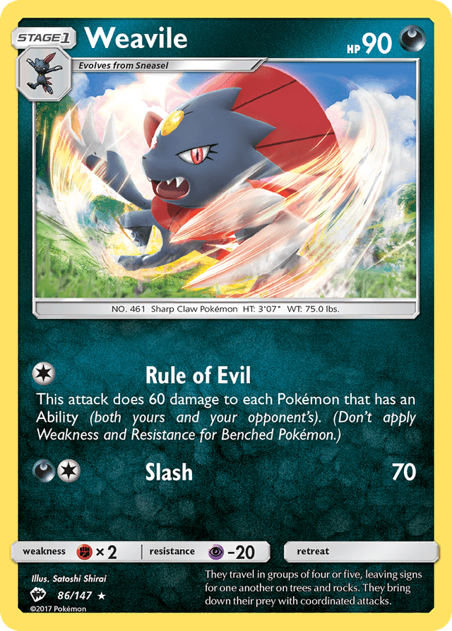 Weavile — Burning Shadows #86