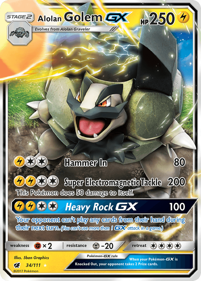 Alolan Golem-GX — Crimson Invasion #34
