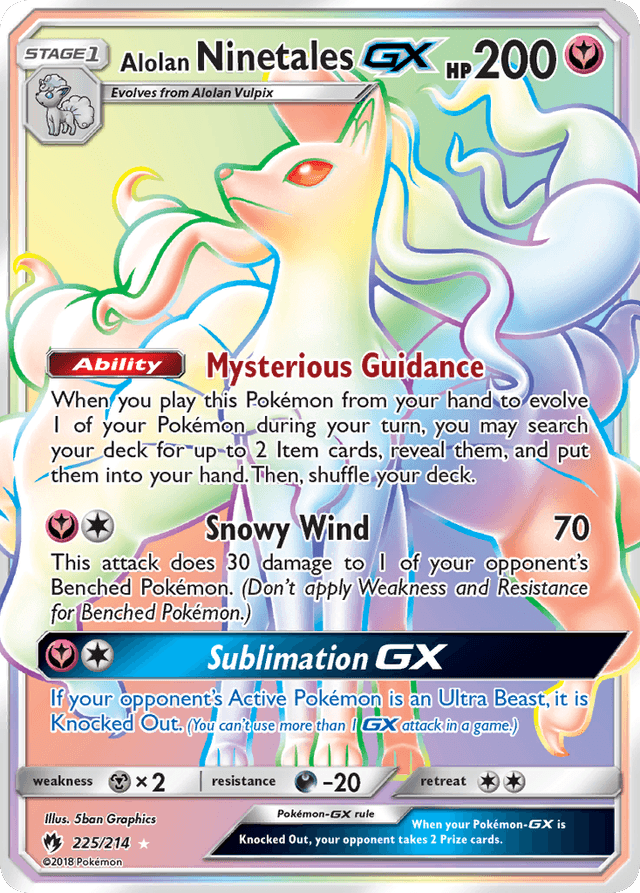 Alolan Ninetales-GX — Lost Thunder #225