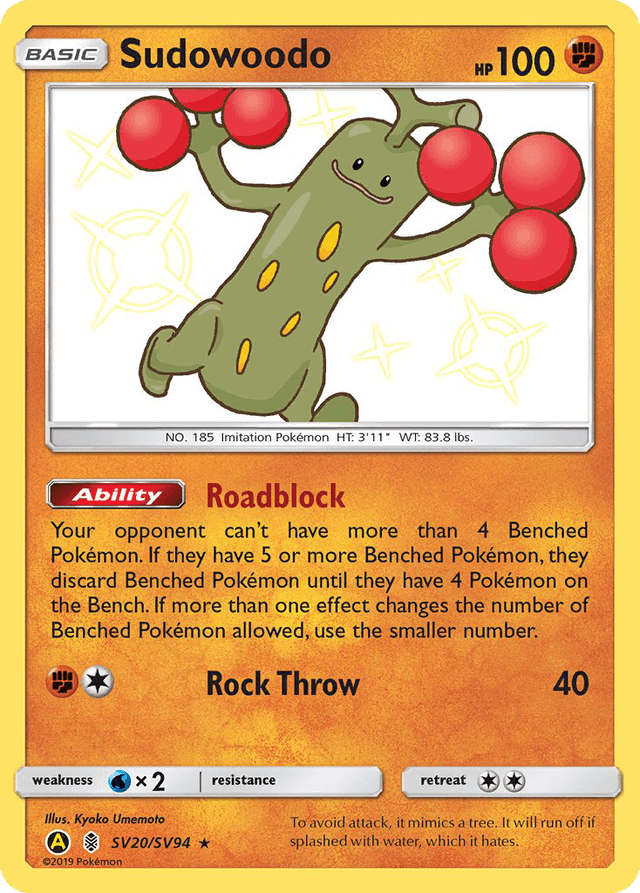 Sudowoodo — Hidden Fates Shiny Vault #SV20