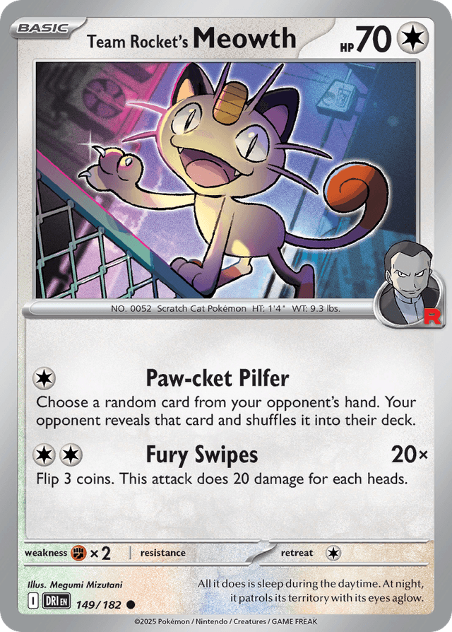Team Rocket's Meowth — Destined Rivals #149