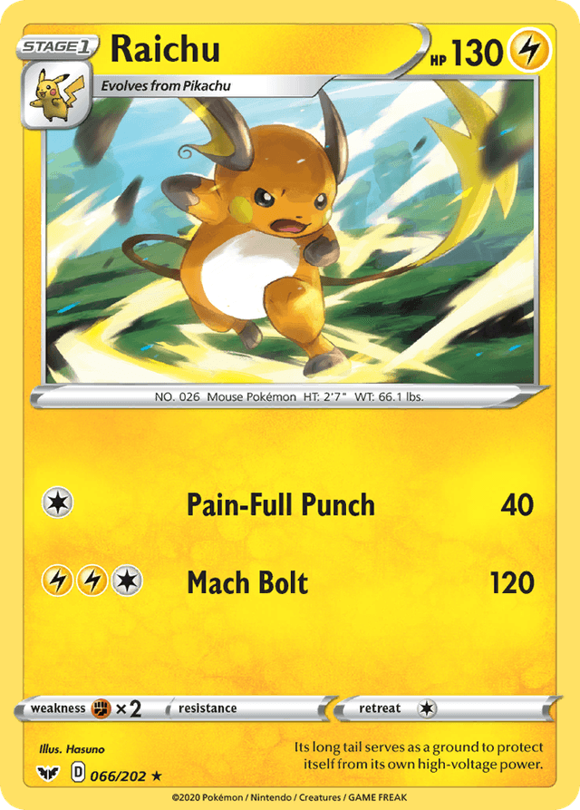 Raichu — Sword & Shield #66