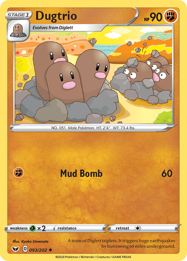Dugtrio — Sword & Shield #93