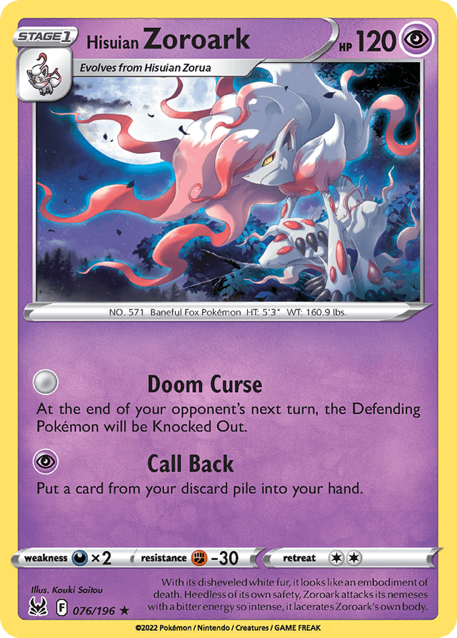 Hisuian Zoroark — Lost Origin #76