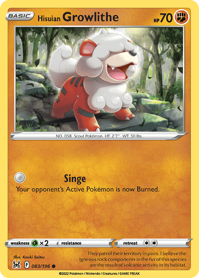Hisuian Growlithe — Lost Origin #83