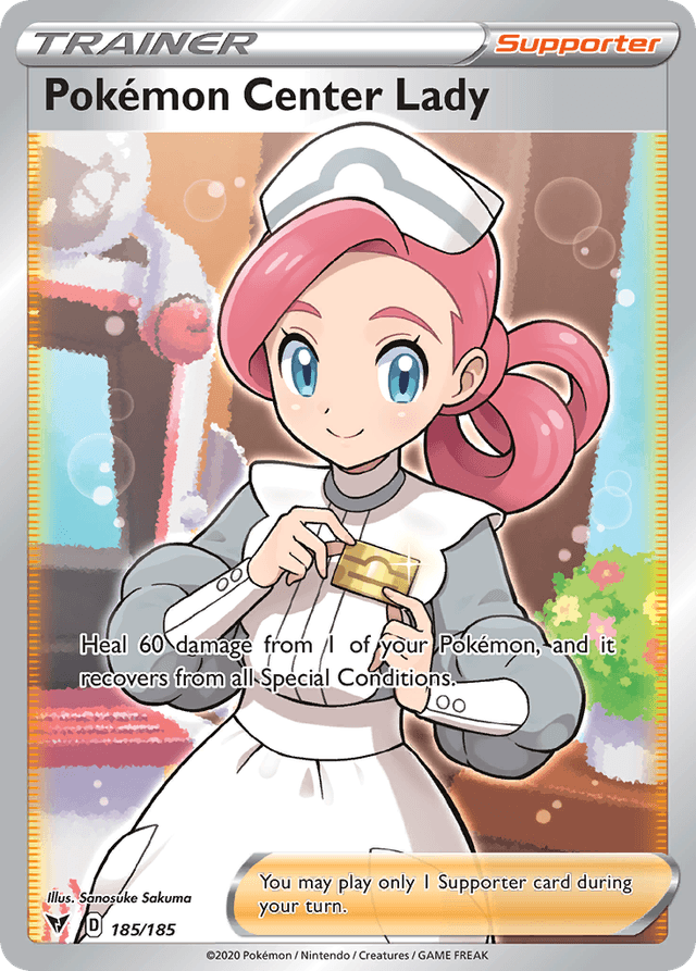 Pokémon Center Lady — Vivid Voltage #185