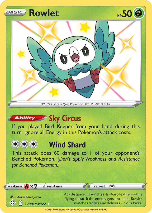 Rowlet — Shining Fates Shiny Vault #SV001