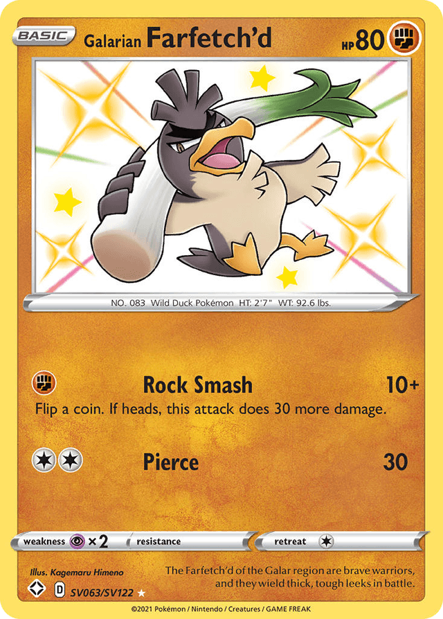 Galarian Farfetch'd — Shining Fates Shiny Vault #SV063