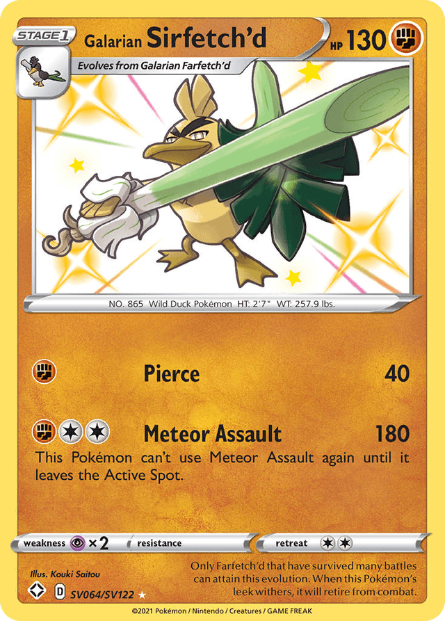 Galarian Sirfetch'd — Shining Fates Shiny Vault #SV064