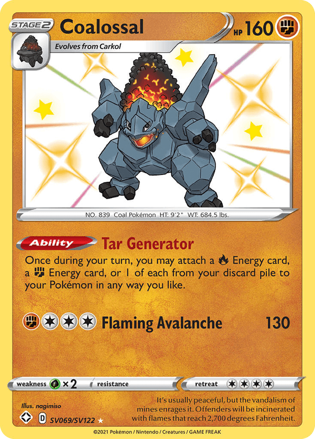 Coalossal — Shining Fates Shiny Vault #SV069