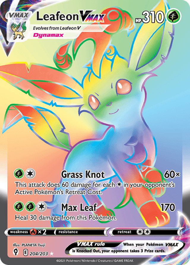 Leafeon VMAX — Evolving Skies #204